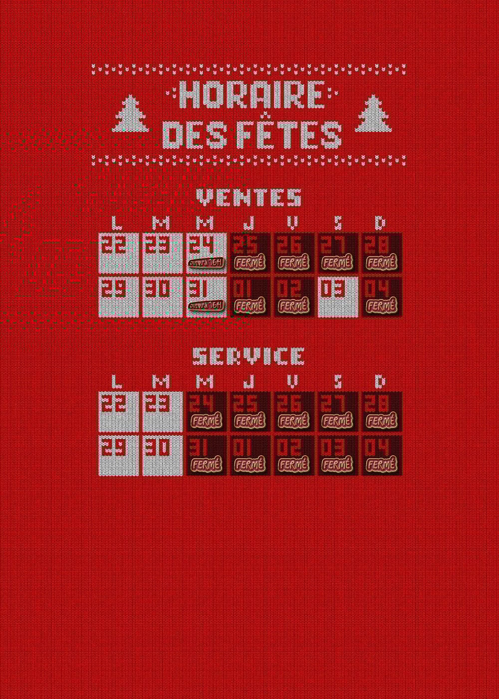 Horaire des Fêtes - Stellantis