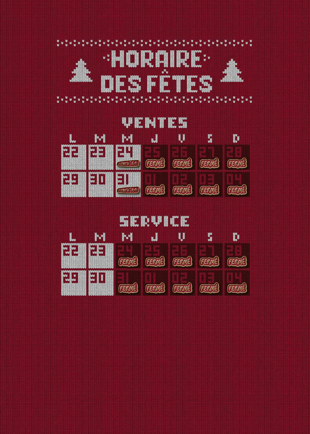 Horaire des Fêtes - Mazda