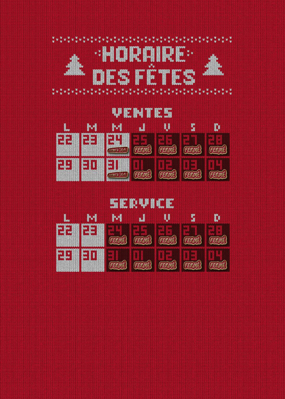 Horaire des Fêtes - Nissan