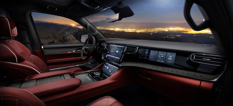 2026 Grand Wagoneer Summit Reserve introduces a bold new interior color of Dark Ruby Red (late availability).